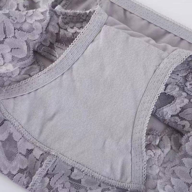 Ladies Sexy Mesh Panties High-waist Seamless Lace Underwear Briefs Transparent Silk Women Cotton Health Knickers Lingerie