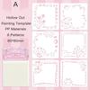 Journamm 6Sheets Hollow Flower Cartoon Drawing Template Diary DIY Graffiti Decor Painting Scrap Booking Decoration Album Crafts
