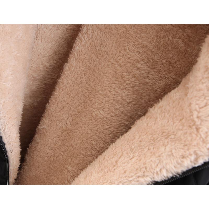 Зимняя одежда, облегающая и утягивающая клетчатая шерстяная овечья шерсть с капюшоном, утолщенная теплая хлопковая куртка для женщин больших размеров