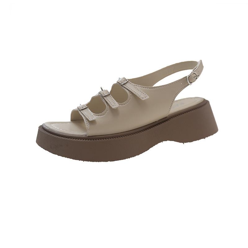 Модные босоножки для девочек 2025 года, новые ретро французские феи, ветер, пляжные, морские, дорожные босоножки на платформе