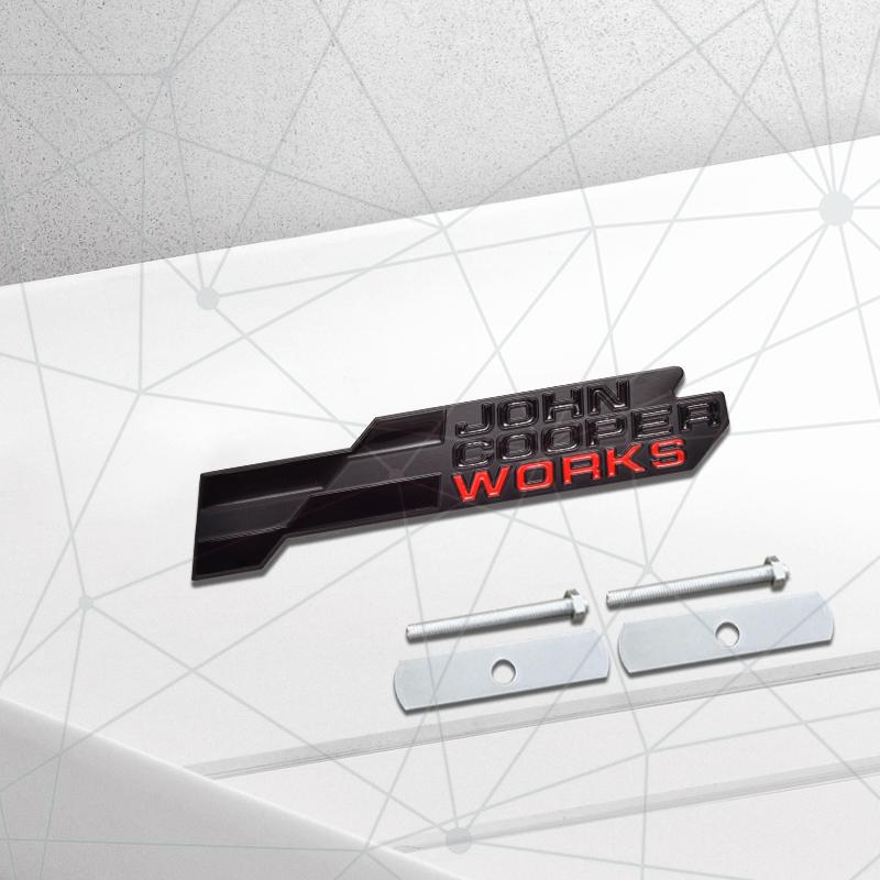 3D Auto Metal 2025 JCW Grille Badge Car Rear Trunk Emblem Sticker Decor For Mini Cooper S F66 F65 F67 Aceman Clubman U25 J01 J05
