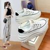 Весенние новые женские кроссовки на толстой подошве в корейском стиле, повседневные плоские спортивные туфли, женские дышащие повседневные белые кроссовки для бега