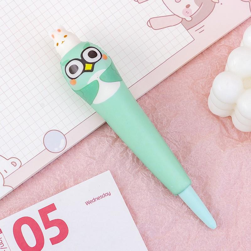 Cute Cartoon Fruit Animal Decompression Gel Pen Creative Fun Kid Soft Elastic Pinch Pen Student Stationery School Supplies