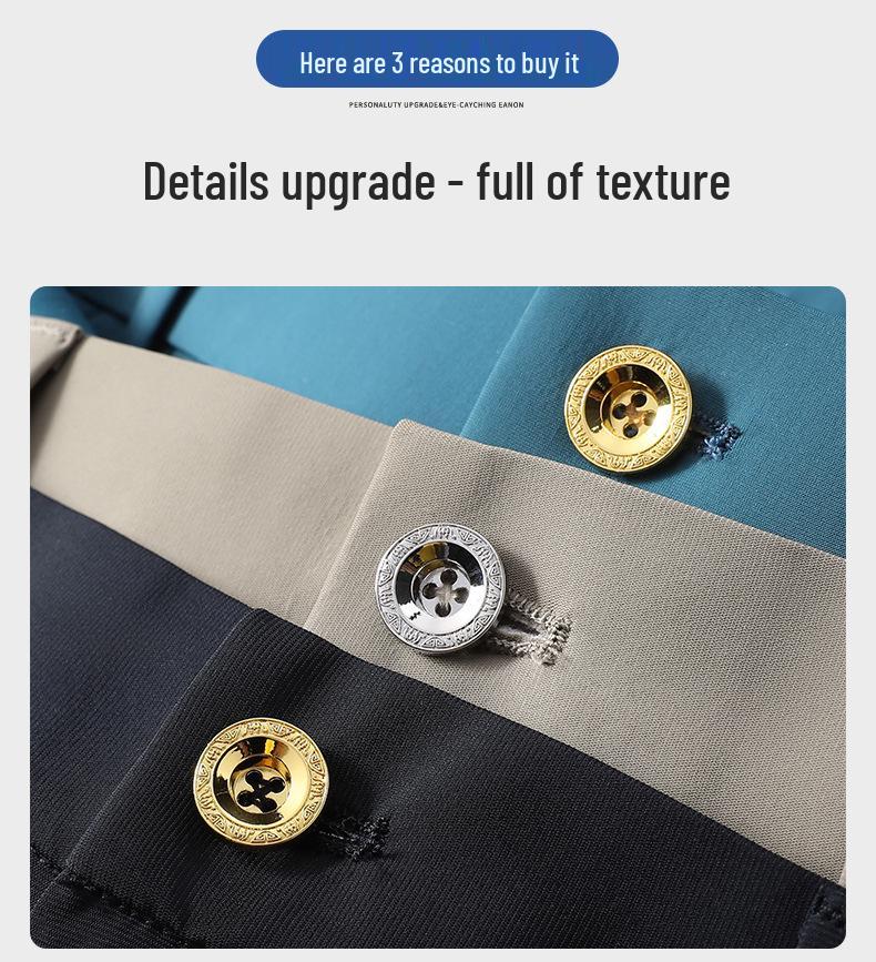 Men's High-Elastic Ice Silk Straight-Leg Fashion Trousers - Casual Business Wear