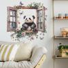 Creative False Window Panda Butterfly Bedroom Living Room Home Background Beautification and Decoration Wall Stickers