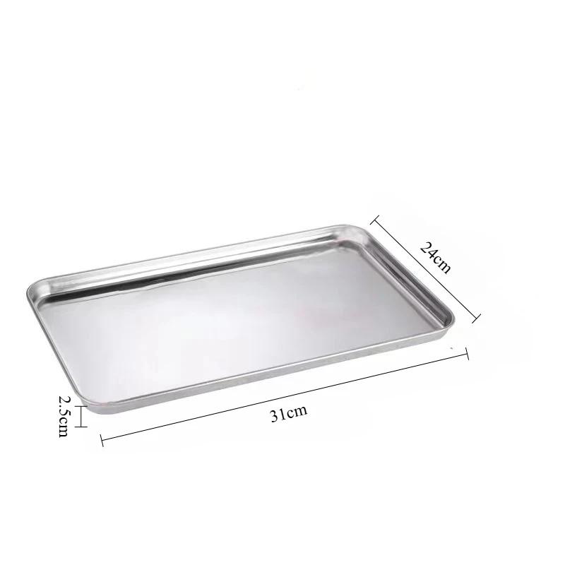 Metal Food Serving Plate Kitchen Organizer Trays Rectangle Stainless Steel Tray Buffet Presentation TraysDecorative Kitchenware