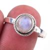 Natural Rainbow Moon Stone Gemstone Handmade 925 Sterling Silver Ring S.9 P0s18