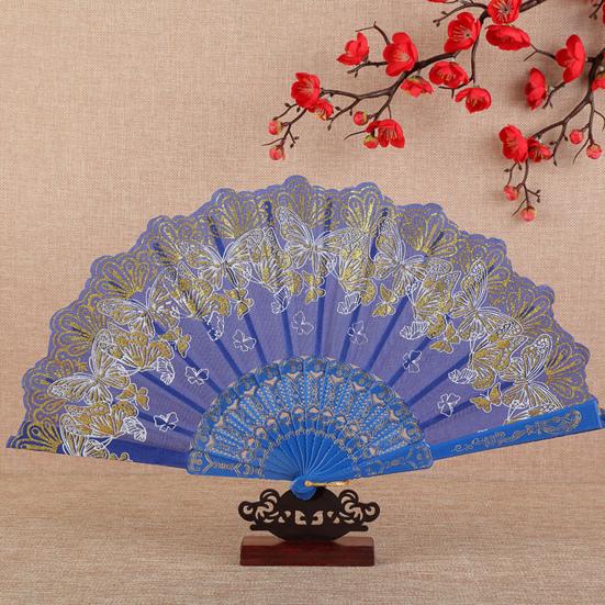 Складной веер с бронзовыми бабочками и элегантной кисточкой, полые ребра, подиумы, танцевальное представление, фотореквизит, портативный летний ручной веер, вечеринка