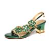 Sandals Women's High-heeled Crystal Wedding Shoes Set with Diamonds Open-toe Bohemian Shoes