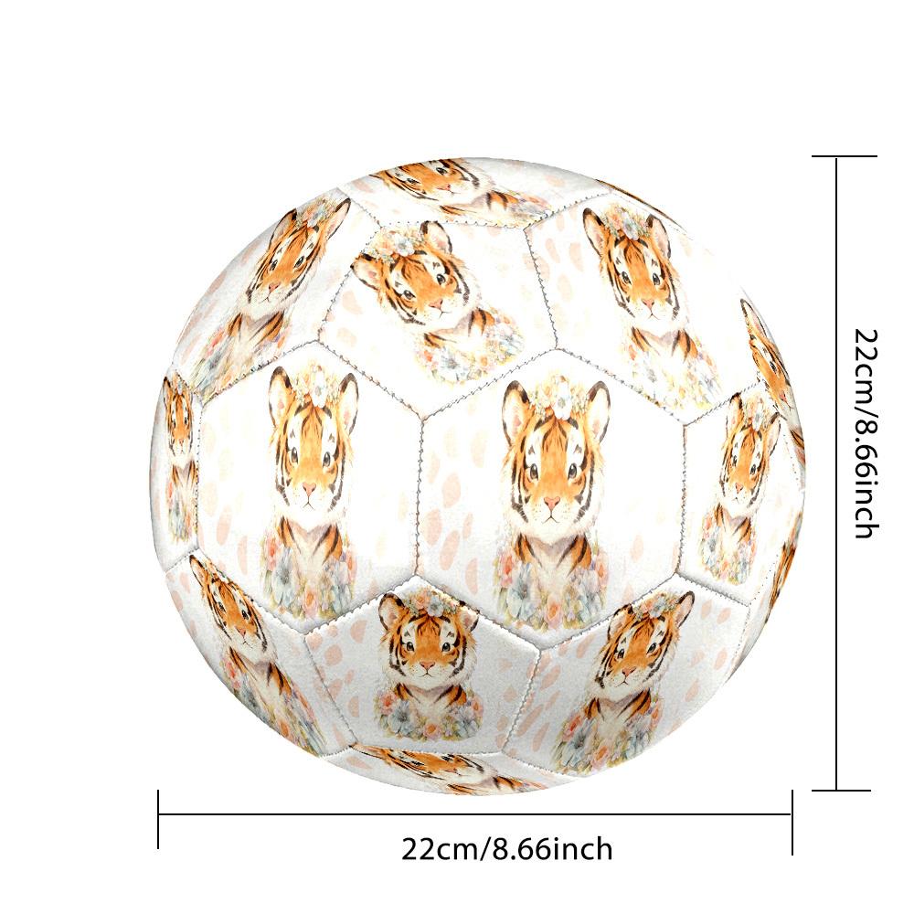 1pc Floral Tiger Portrait Size 5 Soccer Ball Professional Match Training Football Indoor &Outdoor Sports Ball Lightweight Durable c6589