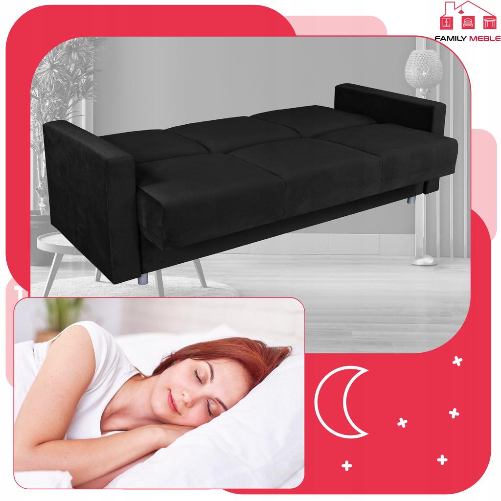 Sofa Sofa Alicja Sofa Bed Bonell Bed Family Furniture Black
