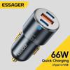 Essager Автомобильное зарядное устройство 66 Вт, быстрая зарядка, быстрое зарядное устройство Qc Pd 3.0 для Iphone 14 Type C, автомобильное зарядное устройство USB для Huawei Samsung