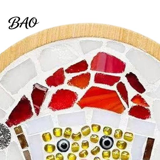 Decorative Coaster Making Kit Christmas Mosaic DIY Kit, Festive Art Santa Wreath Theme Starter Set Snowman Pattern, Tile Craft for Adults, Handmade
