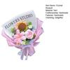 Crochet Flower Bouquet Handmade Knitted Cotton Thread Flowers Artificial Sunflower Wildflower Bouquet for Valentine's Day Anniversary Birthday