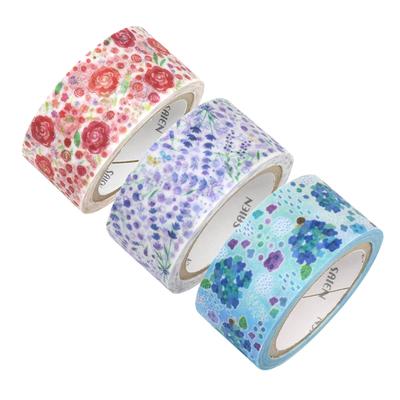 Набор маскирующей ленты Kamiiso Sangyo SAIEN каждый из Rose Lavender и Rainy, изготовлено в ширине 20 мм x 3 рулона, Оригинальный, 3 узора (1 Сад, Поле, Гортензия), Япония,