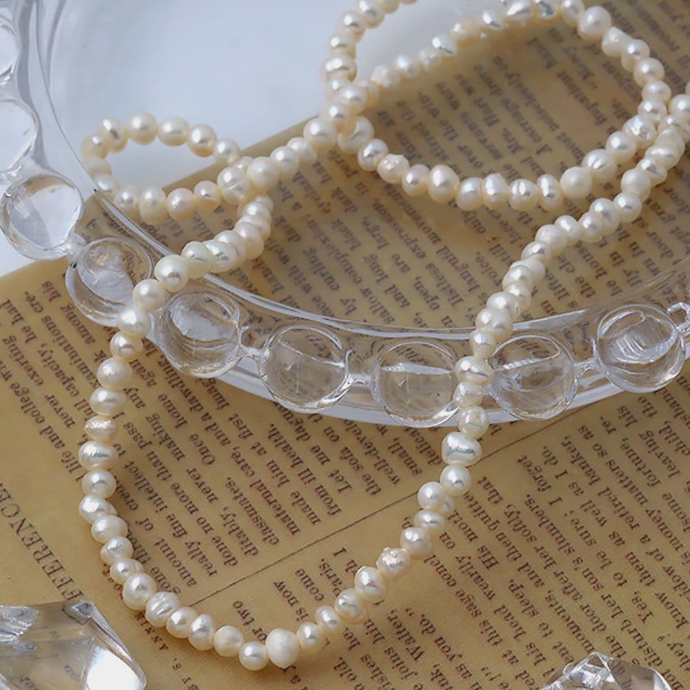 92.5 Silver Rice Pearl Necklace