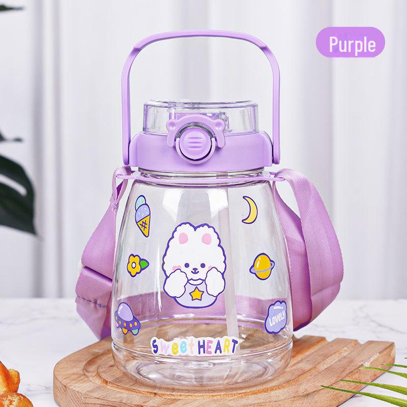 Детская кружка с трубочкой Charming Panda Double Drink – Большая емкость, милый мультяшный дизайн