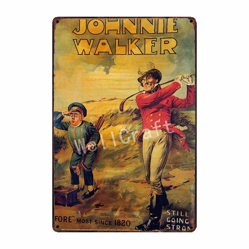 [ WellCraft ] johnnie whisky Metal Sign Wall Plaque Painting FG-237