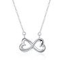 925 Sterling Silver Heart Print Necklace Wedding Fashion Jewelry