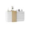 Buffet blanc brillant, meuble de rangement simple et moderne en bois