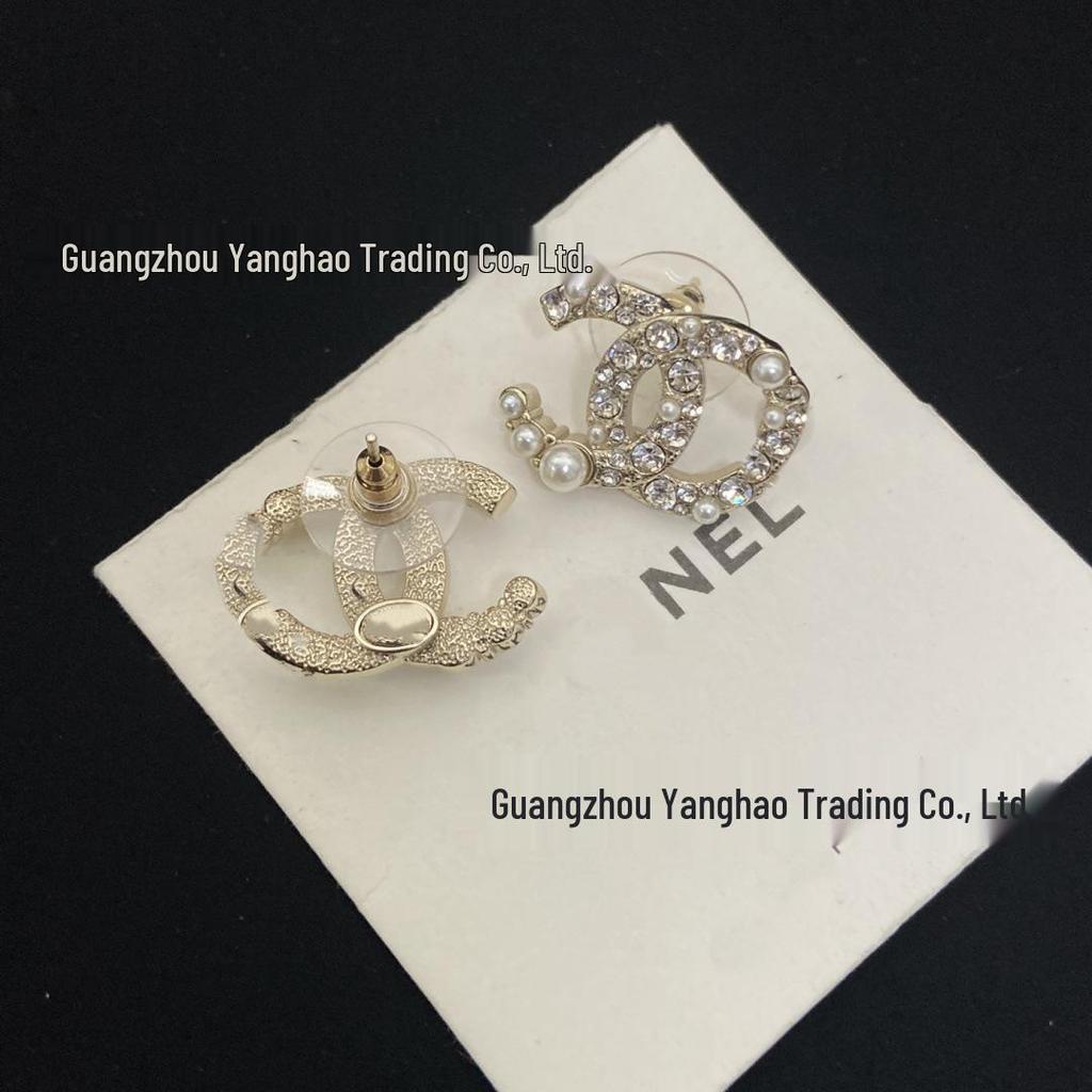 Высококачественные серьги-гвоздики Seiko с жемчугом и бриллиантами C-образной формы для женщин