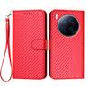 For TECNO Camon 40 Premier 5G Wallet Case with Strap Carbon Fiber Texture Leather Mobile Cover