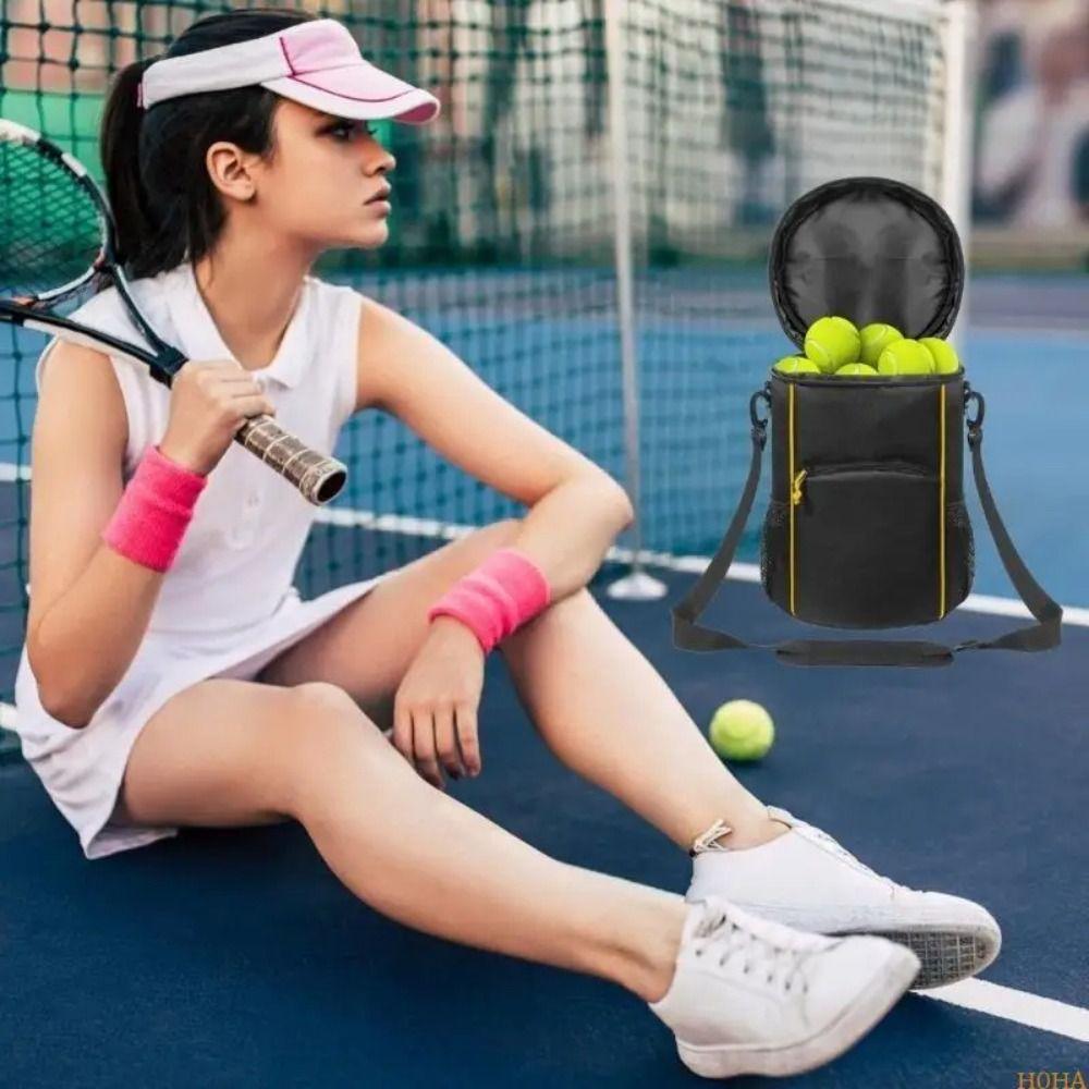 Shoulder Strap Tennis Carry Backpack Large Capacity Tennis Balls Holder Bag Tennis Supplies