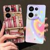 Винтажный чехол с принтом сердца для Xiaomi 13T Pro Redmi Note 15 Pro 4G Redmi Note 14 13 Pro+ 5G Силиконовый чехол с текстурой кожи