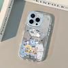 Три Милых Мультяшных Котика Зеркальный Чехол для Телефона Для iPhone 17 Air 16 15 14 13 12 11 Pro X XS XR 7 8 Plus 16E 13 Y2K Матовый Чехол