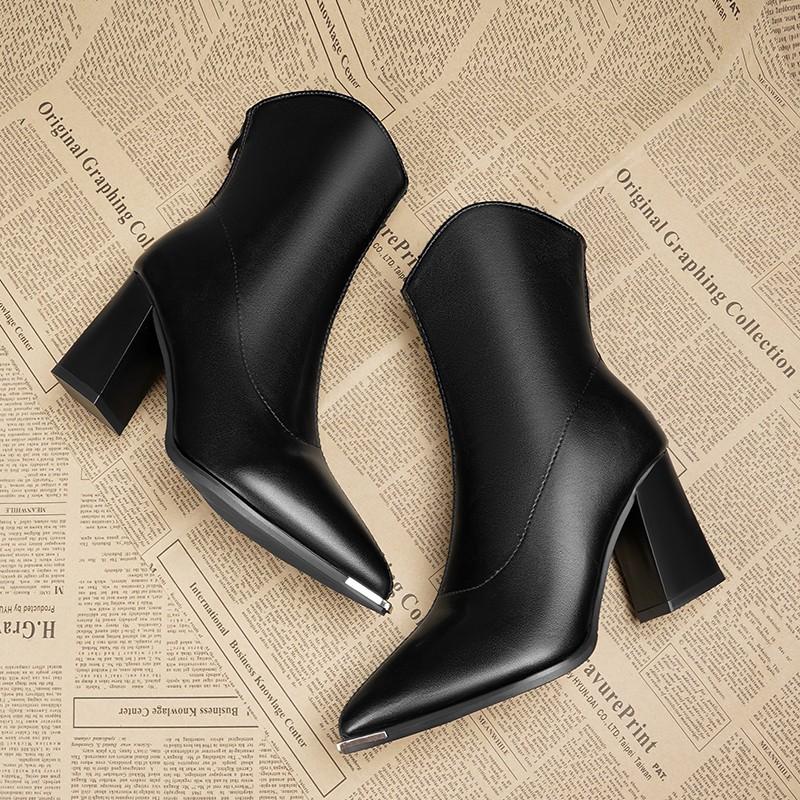 Women's Spring And Autumn Short Ankle Casual High Heel Sexy Women's Boots Shoes
