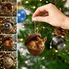 Forest Acorn Animal Ornaments 2D Acrylic Hanging Charm Cute Squirrel Deer Fox Decor for Car Mirror Home And Christmas Tree