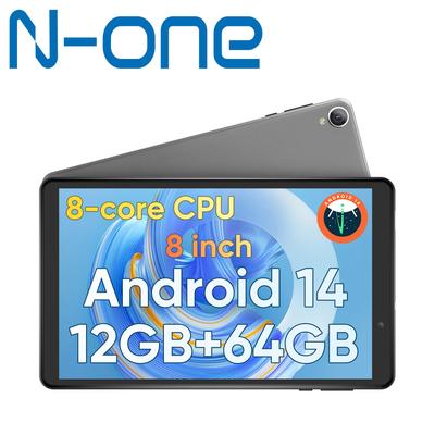 N-one 8-дюймовый 12 ГБ ОЗУ Android 14 планшетный компьютер с восьмиядерным процессором, новейший планшет с поддержкой 5G WiFi