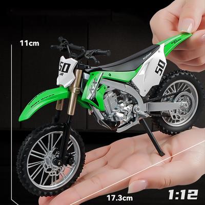 1:12 Модель мотоцикла Kawasaki Kx450 Nijia Zx-6r Игрушка Литой сплав Автомобиль Управление передним колесом Амортизация Декоративный Подарок для мальчика
