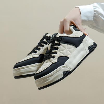 Весна 2025 года, новая корейская версия, дышащие маленькие белые туфли, женские низкие повседневные туфли для пляжа, туфли на платформе KT2602