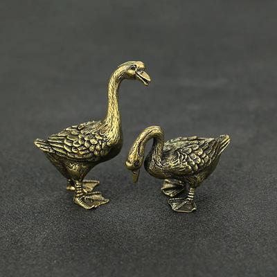 2шт/комплект медные фигурки гусей, украшения для дома, латунные поделки, гостиная, стол, чай, питомец, пастораль, животное, садовый декор, миниатюры