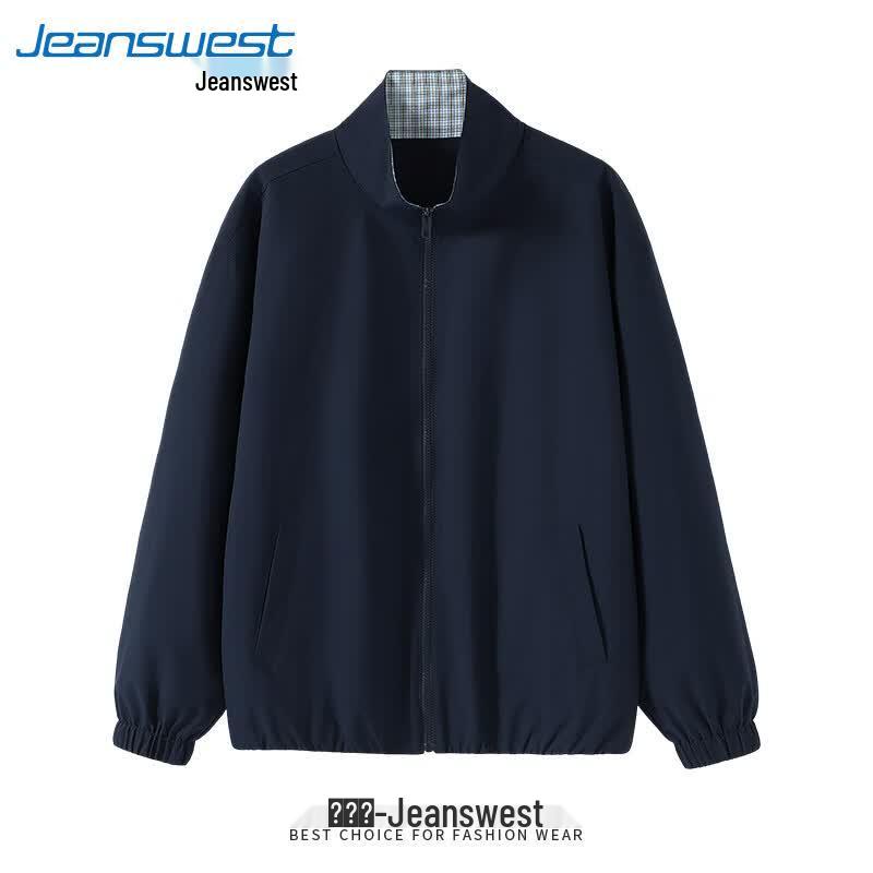 Мужская повседневная куртка Jeanswest 2026 Осень, с воротником-стойкой, пэчворк в клетку