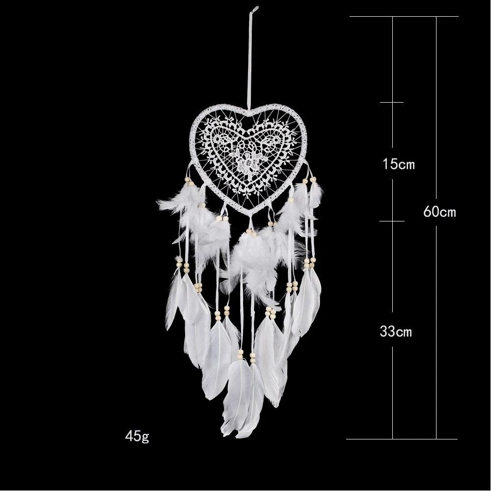 White/Pink Beaded DreamcatcherDream Catcher Wind Chimes Handmade for Car Kids Bed Room Wall Hanging Decoration