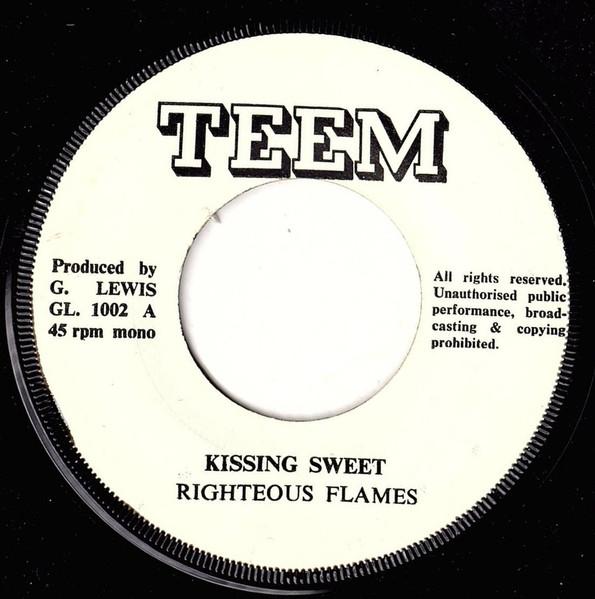7-дюймовая пластинка RIGHTEOUS FLAMES JAH LLOYD Kissing Sweet Love Song GL1002 TEEM 1973 Великобритания Регги Ска Даб Б/у