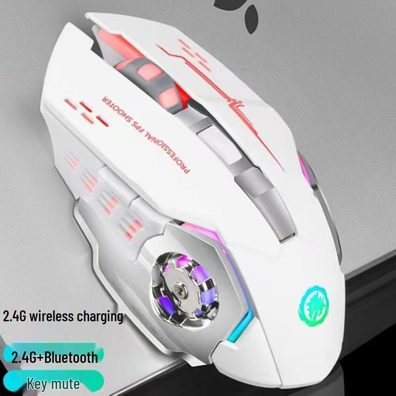 Перезаряжаемая беспроводная Bluetooth-мышь для игр и офиса, бесшумная - Индивидуальный логотип, Аксессуар для ноутбука
