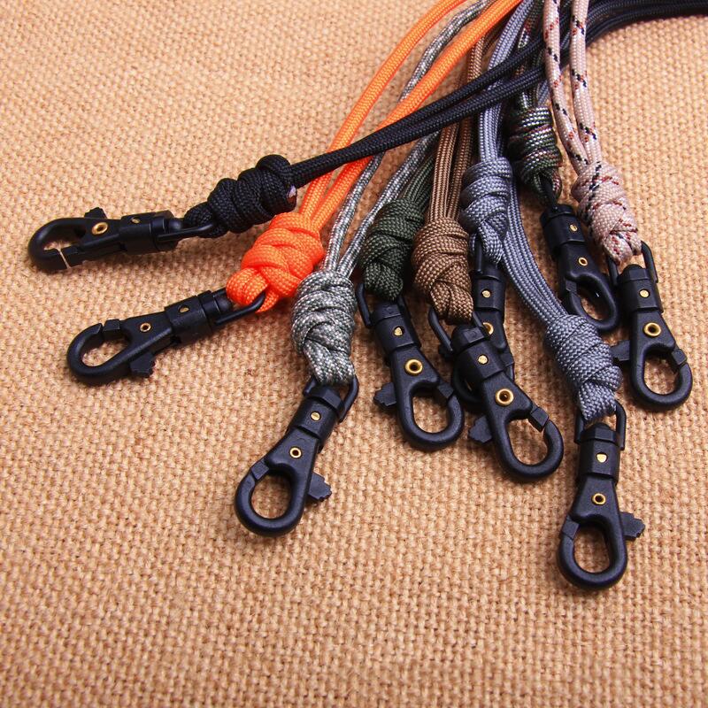 1PC Keychain Paracord Military Braided Nylon Lanyard With Plastic Buckle High Strength Parachute Cord Camping Equipment Kit