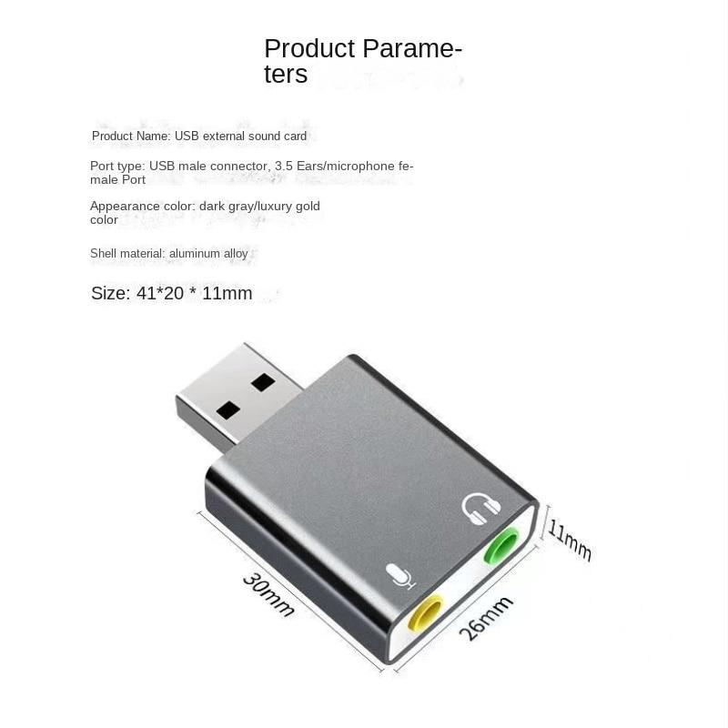 USB-конвертер для наушников без драйверов, компьютерный аудиокабель USB — 3,5 мм, адаптер для микрофона Apple, внешняя звуковая карта
