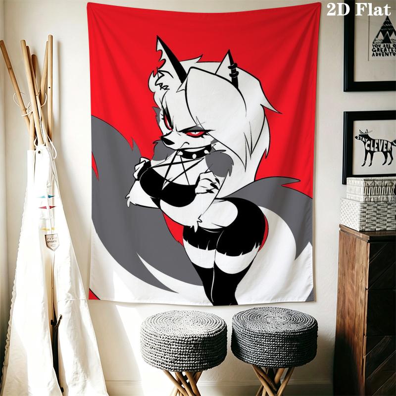 Loona Wall Tapestry Aesthetic Wall Hanging Printed Fabric Blanket Decorative Tapestries for Bedroom Living Room Home Decor