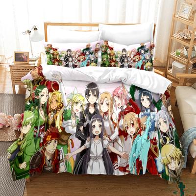 Высококачественный 3D-принт с рисунком Sword Art Online, пододеяльник с наволочкой, комплект постельного белья в стиле аниме, декор для спальни