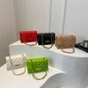 Solid Color Diamond Stitching Handbag Texture Bag New Small Bag Women's Crossbody Bag Pleated Small Square Bag