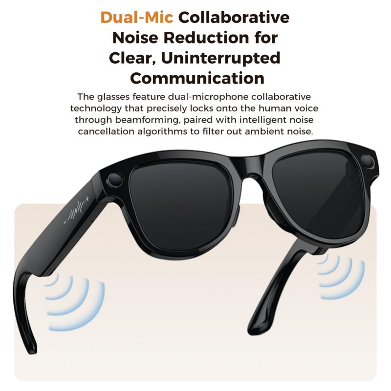 Умные очки M02 Ultra: 8-мегапиксельная камера, Чехол с функцией обратной зарядки, Распознавание объектов по WiFi, Перевод в реальном времени от ChatGPT, Голосовой помощник на базе ИИ