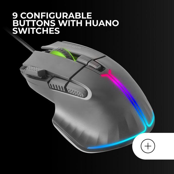 Gaming Mouse - Mars Gaming - MM-XT - RGB - Ergonomic - 12800 DPI - 9 Configurable Buttons