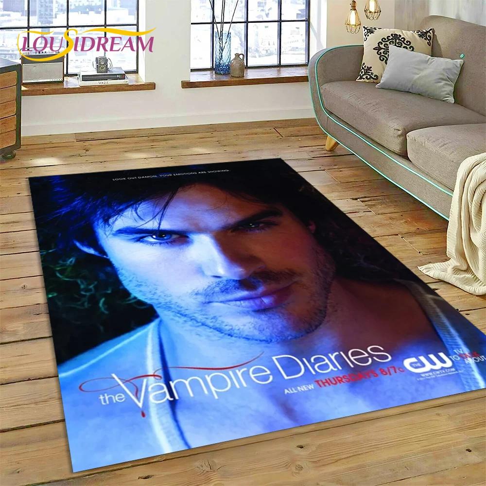 3D Новейший Ковер Ковер Дневники вампира Дэймон Сальваторе для гостиной спальни домашнего декора, Нескользящее украшение для дивана, Придверный коврик
