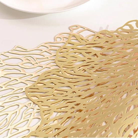 Table Placemat Heat-Resistant Kitchen Placemat Stylish Coral Shape Dining Table Mat for Home Decoration