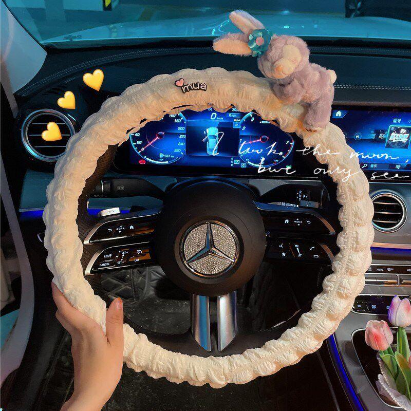 Car Steering Wheel Cover Cute Goddess Style Summer 2024 Korean Cartoon Non-Slip Sweat-Absorbent Ultra-Thin Handle Cover Car Accessories
