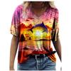 Marine Animal Printed Short Sleeved T-shirt for Women's Summer Shirt